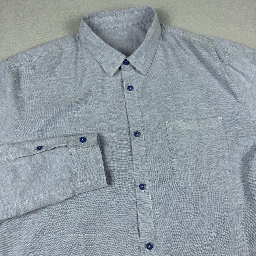 Lululemon Commission Pocket Long Sleeve Shirt Men XXL Blue Button Office Stretch